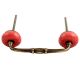 Red Crackle Ceramic Bridge Handle